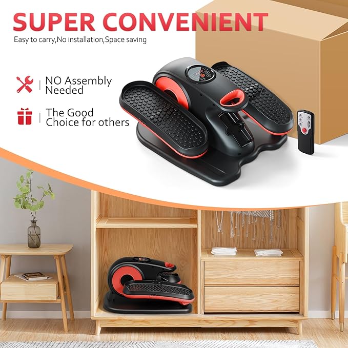 Under Desk Elliptical Machine, Ellipse Exerciser as Seen on TV for Seniors with Remote Control & 12 Adjustable Speeds, Elliptical Machine for Home