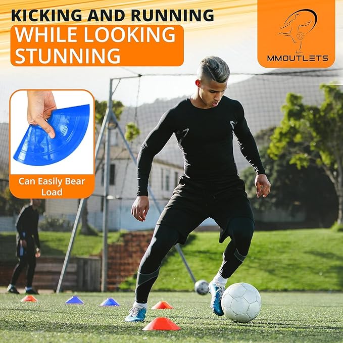Soccer Cones for Drills with Mesh Bag & Strap-Flexible