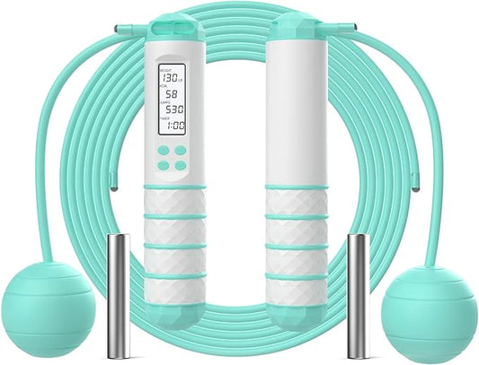 Cordless Weighted Jump Rope with Calorie Counter 9.85ft