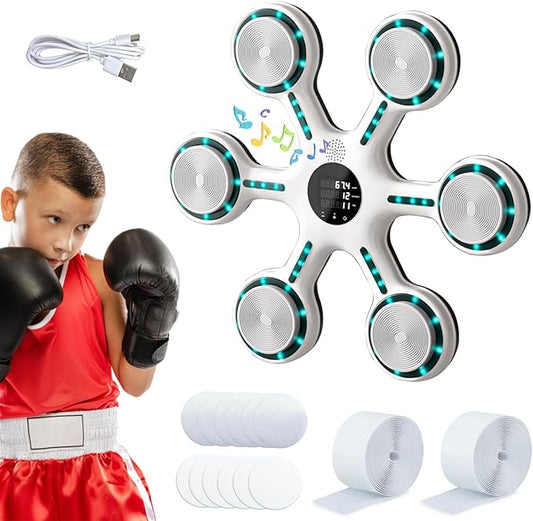 Mostop Music Boxing Machine, Boxing Wall Mount Machine for Adults Teens, Smart Bluetooth Punching Trainer with Gloves, Boxing Workout Equipment Target for Home, Office, Gym,9 Modes & 9 Speeds