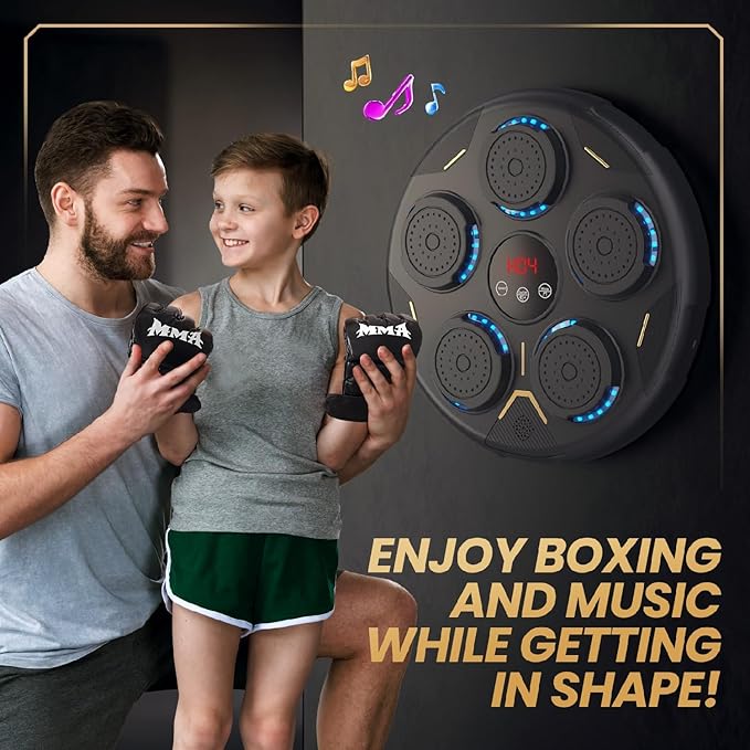 Music Boxing Machine, Boxing Machine with Beat Sync, Music Boxing for Adults and Kids, 9 Modes & 9 Speeds Includes Boxing Gloves