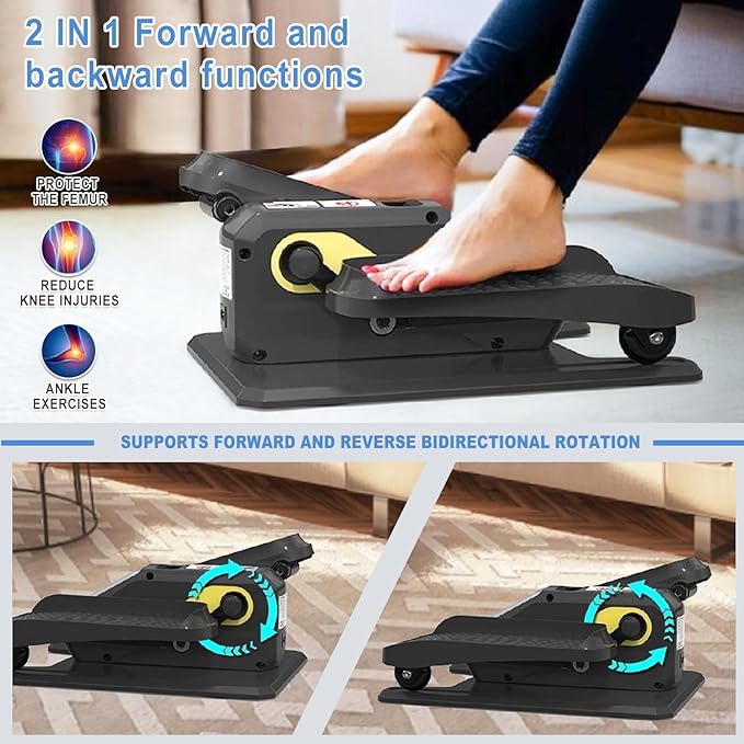 Under Desk Elliptical Elliptical Leg Exercisers for Seniors Quiet Portable Elliptical Machine Exerciser with Remote Control and 12 Adjustable speeds Pedal Exerciser