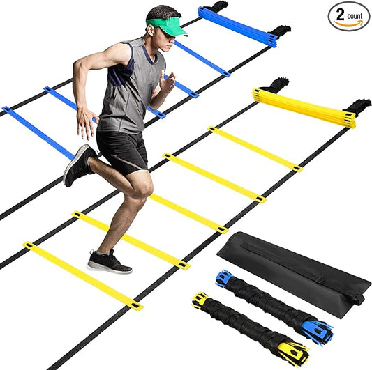 Sosation 2 Pieces Agility Ladder 20 Feet Adjustable