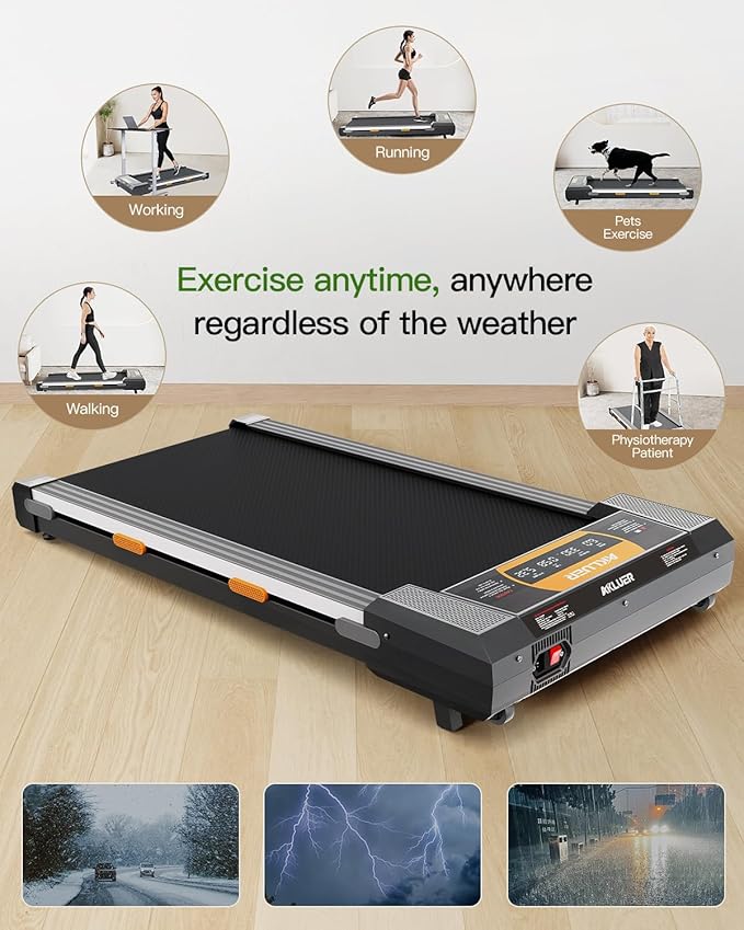 Walking Pad with Incline, Under Desk Treadmill for Home, 2.5HP Portable Treadmills with Remote Control, 4 in 1 Incline Treadmill with LED Display