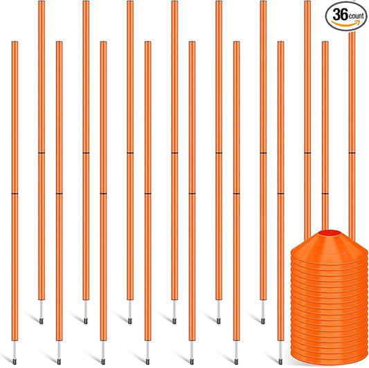Jenaai 36 Pcs Agility Training Equipment Include 16 5ft and 20 Agility