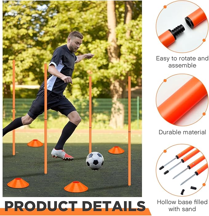 Jenaai 36 Pcs Agility Training Equipment Include 16 5ft and 20 Agility