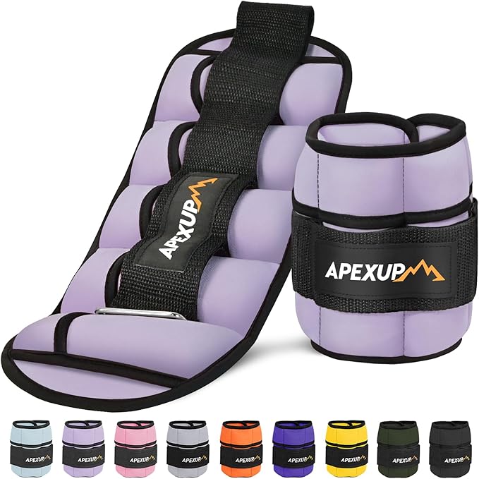 APEXUP 10lbs/Pair Adjustable Ankle Weights for Women and Men