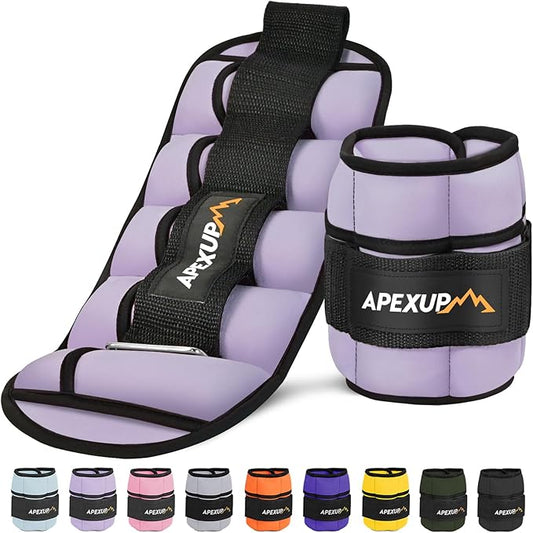 APEXUP 10lbs/Pair Adjustable Ankle Weights for Women and Men