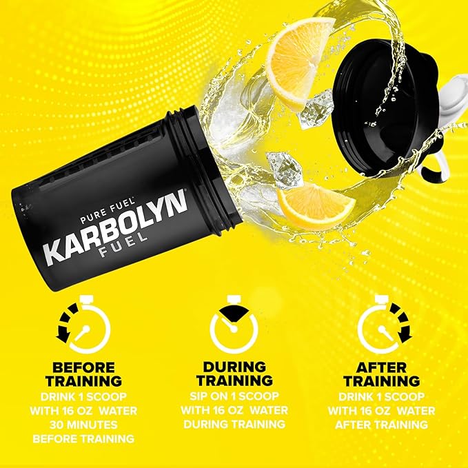 EFX Sports Karbolyn Fuel | Fast-Absorbing Carbohydrate Powder | Carb Load, Sustained Energy, Quick Recovery | Stimulant Free | 18 Servings (Lemon Ice)
