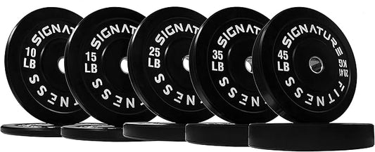 Signature Fitness 2" Olympic Bumper Plate Weight Plates 7FT Olympic