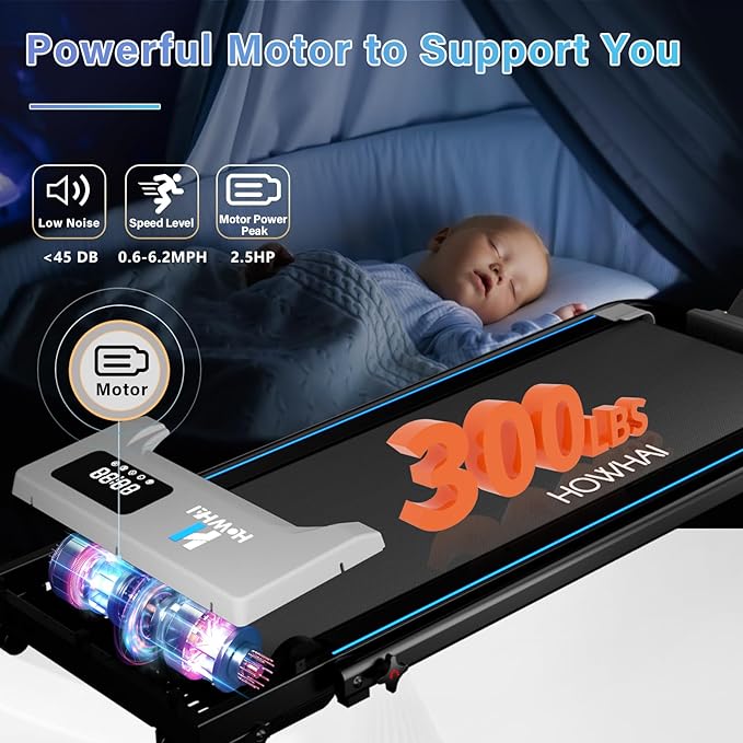 Treadmill with Incline, Walking Pad Foldable Treadmills for Home with 2.5HP, Speed 6.2-7.6MPH Walking Pad with Handle Bar, Remote Control and LED Display