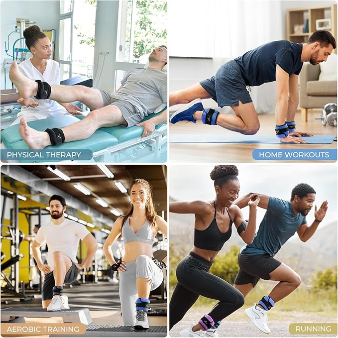 Sportneer Adjustable Ankle Weights for Women and Men：1 1 2 2 3 3 4 4 6 6 7 7 8 8 10 10 lbs