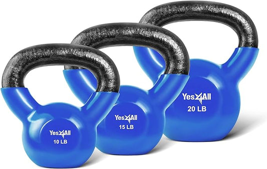 Yes4All Combo Kettlebells Vinyl Coated Weight Sets Great