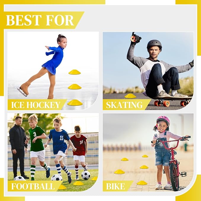 Sratte 200 Pcs Soccer Cones with Strap and