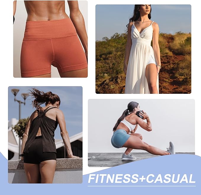 CAMPSNAIL Workout Biker Shorts Women - 3"/5"/8" High Waisted Tummy Control Spandex Booty Volleyball Shorts for Yoga Dance