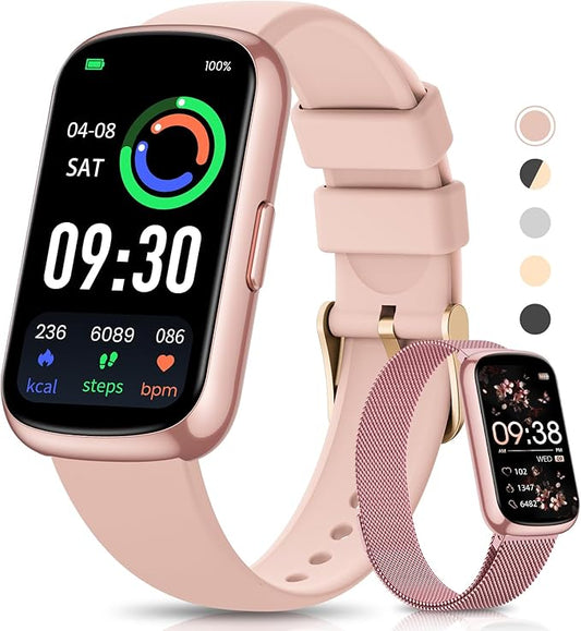 Fitness Tracker- Smart Watches for Women Men with 24/7 Heart Rate Monitor Blood Oxygen Sleep Tracker, Waterproof Fitness Watch, Activity Smartwatch for Android iPhone, Calorie Distance Pedometer, Gift
