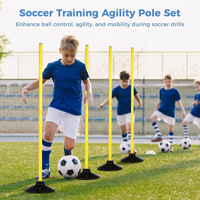 Soccer Agility Poles Set - 6 PCS Soccer