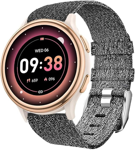 Compatible with Sanorum Smart Watches Band, 20mm, 22mm Breathable Nylon Woven Fabric Replacement Strap Compatible for HaSaKei G53, Sanorum G53, G56 Smart Watches