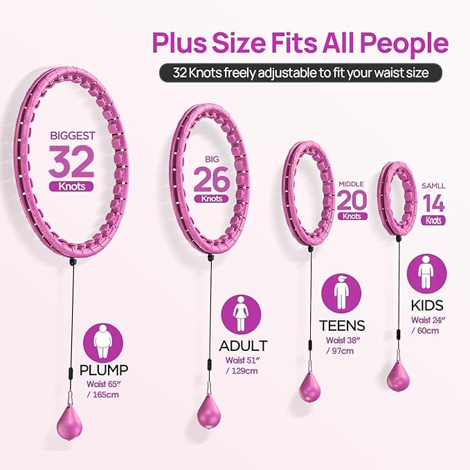 Weighted Exercise Hoop Plus Size 32 Detachable 2 in 1 Abdomen