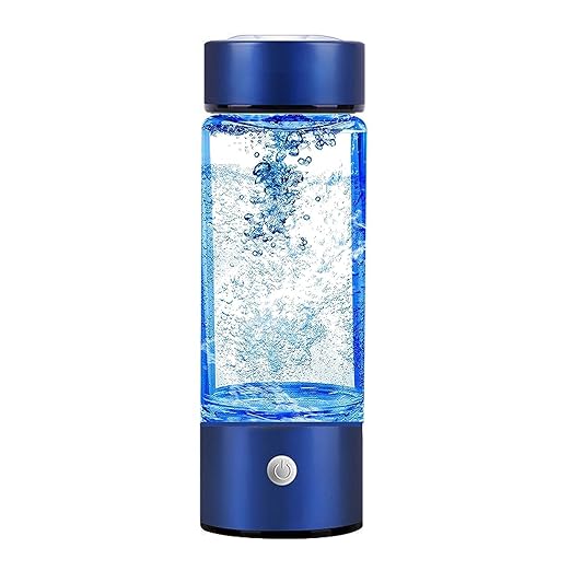 Hydrogen Water Bottle, Portable Hydrogen Water Ionizer Machine, Hydrogen Water Generator, 2025 New Rechargeable Hydrogen Rich Water Glass Health Cup for Home Travel (Blue)