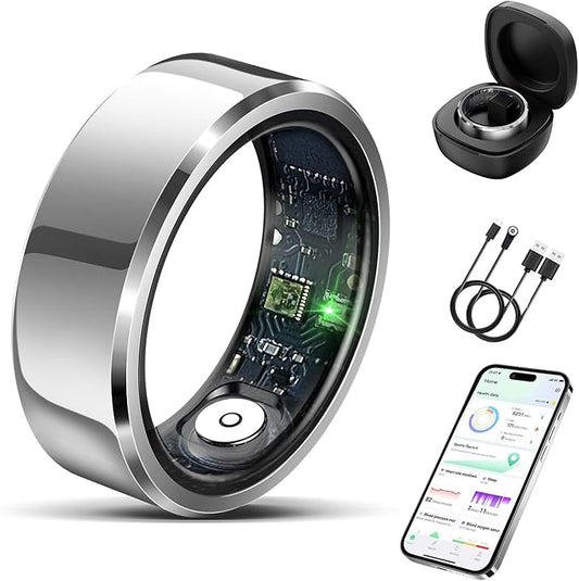 Smart Ring for Women Men-Wearable Fitness Tracker with Sleep Tracking Heart Rate Blood Oxygen Healthy Monitor Ring Activity Monitoring Steps Calories