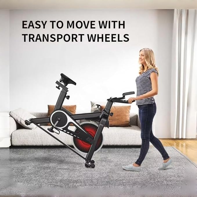 Exercise Bike Stationary Bikes for Home, Adjustable Resistance & Comfortable Seat Workout Bike, Quiet Indoor Cycling Bike with Digital Monitor, Phone Holder