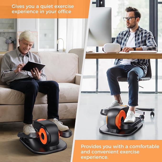 Under Desk Elliptical Machine, Ellipse Leg Exerciser for Seniors, Quiet and Portable Pedal Exerciser While Sitting, Elliptical Exercise Machine with Remote Control,12 Adjustable Speeds