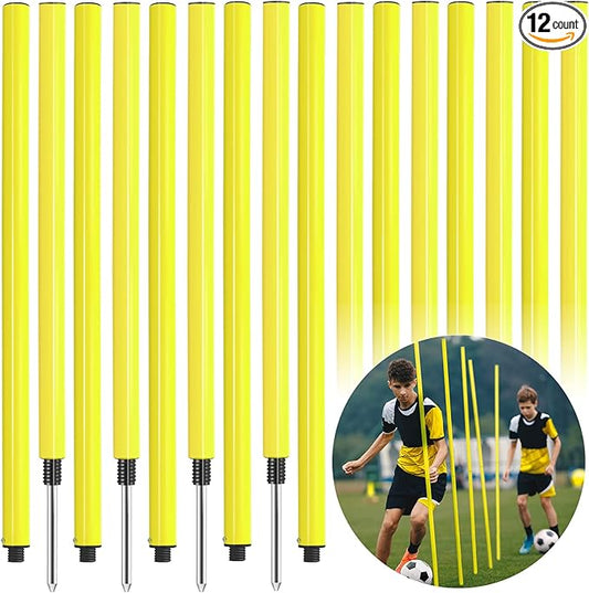 Lenwen 12 Pcs Soccer Training Poles Agility Poles
