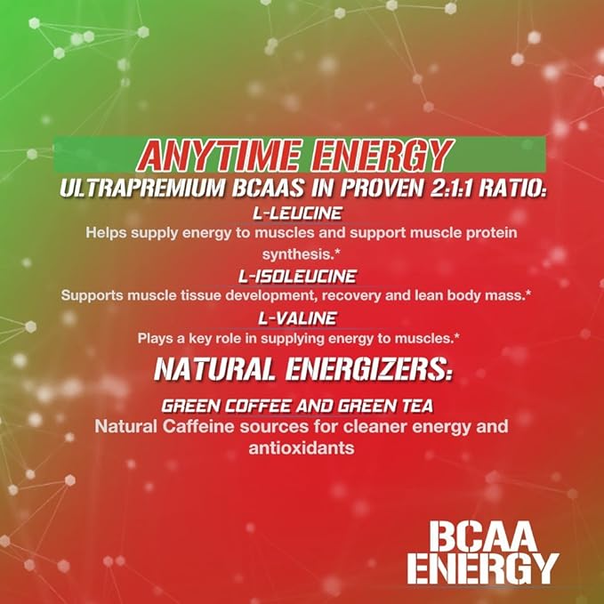 EVL BCAAs Amino Acids Powder - BCAA Energy Pre Workout Powder for Muscle Recovery Lean Growth and Endurance - Rehydrating Post Workout Recovery Drink with Natural Caffeine - Cherry Limeade