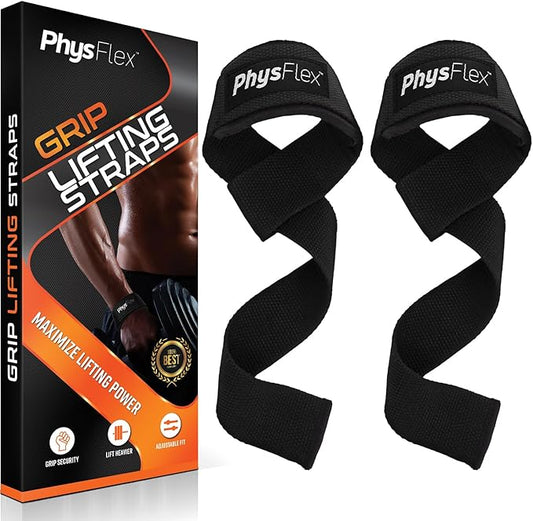 Grip Lifting Straps for Weightlifting and Strength Training, Premium Cotton and Padded Wrist Wraps, Gym Deadlift for Men & Women