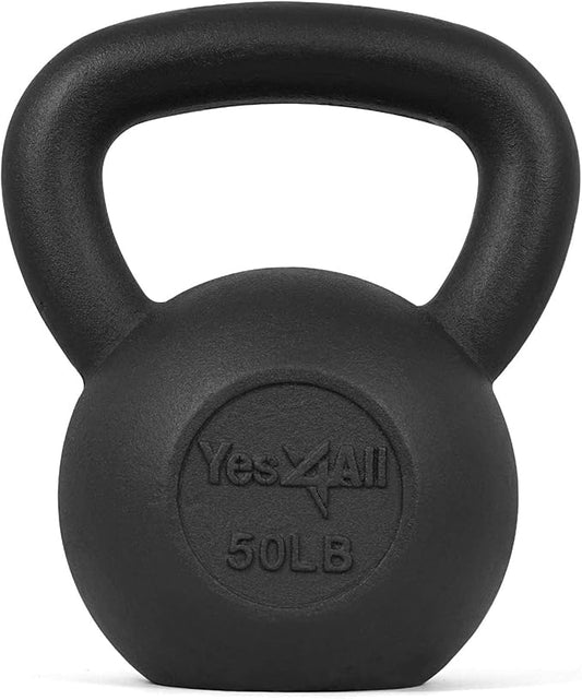 Yes4All Kettlebell Adjustable/Cast Iron/Protective Base Solid Smooth