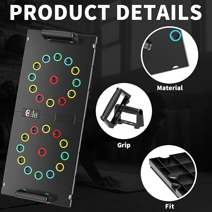 Push Up Board Exercise & Fitness Portable Foldable Strength Training Pushup Stands Home Workout Equipment Multi-Functional Fitness Floor Chest Muscle Exercise for Man and Women