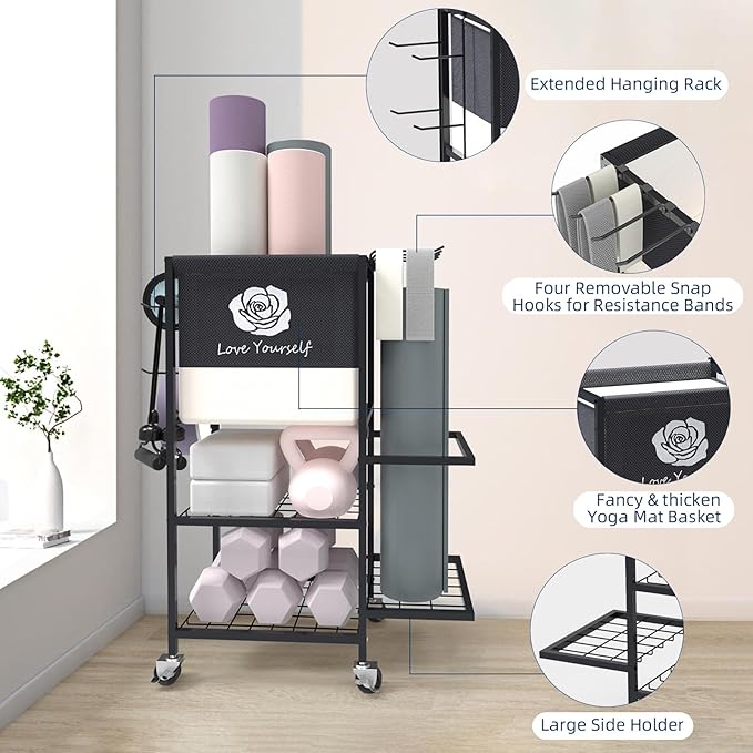Yoga Mat Storage Rack，Home Gym Storage Rack Gym