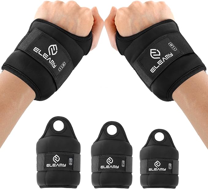 Wrist Weights with Thumb Loops Lock for Women & Men, 0.5lb*2/1lb*2/1.5lb*2/2lb*2/3lb*2,Premium Ice Silk Fabric,Comfortable & Tear Resistant for Walking,Running,Fitness and More