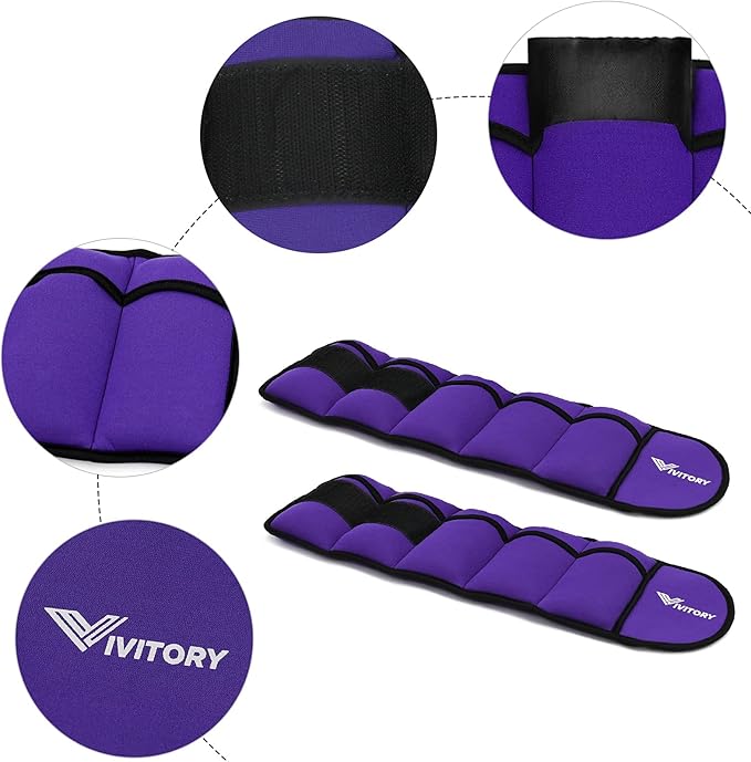 Vivitory Adjustable Ankle Weights for Women & Men 2 to 10 Lbs,
