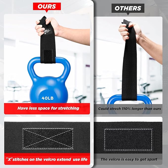 IPOW 18'' Professional Wrist Wraps for Weightlifting 2 Pack(IPF Approved), Heavy Duty Gym Wrist Straps for Working Out, Weight Lifting Wrist Brace for Men & Women, Wrist Support with Thumb Loop