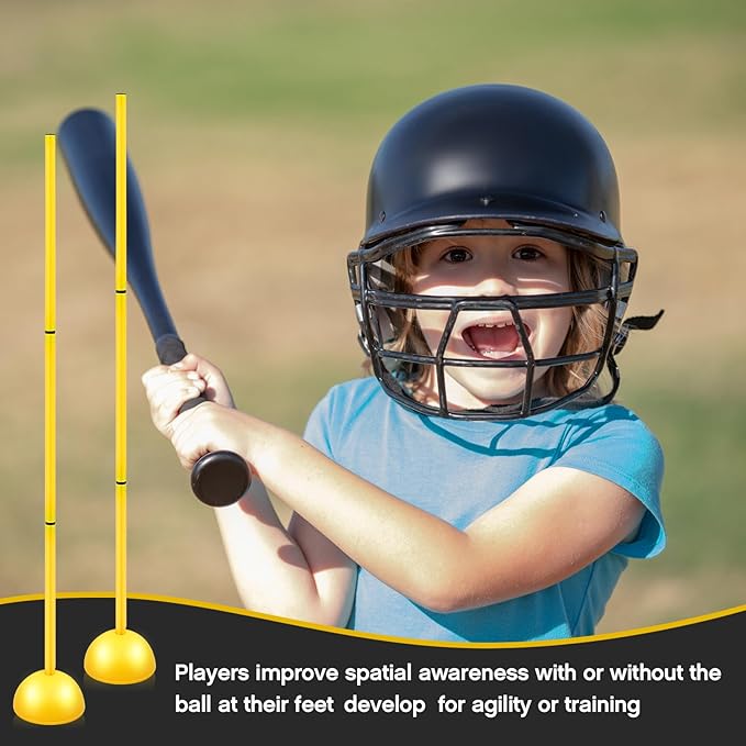 Jenaai 6 Sets Agility Poles with Base Coaching
