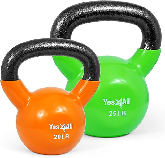 Yes4All Combo Kettlebells Vinyl Coated Weight Sets Great