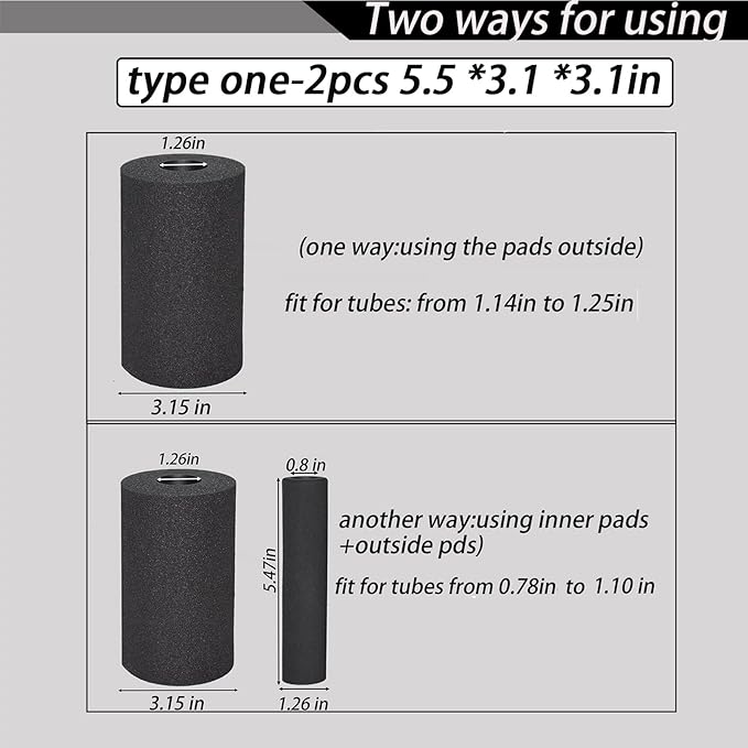 Foot Foam Pads Roller (5.5 * 3.1 * 3.1in), Marcy Olympic Weight Bench Foam for Inversion Table,Sit Ups,Leg Curl Press Attachment Extension (Black)