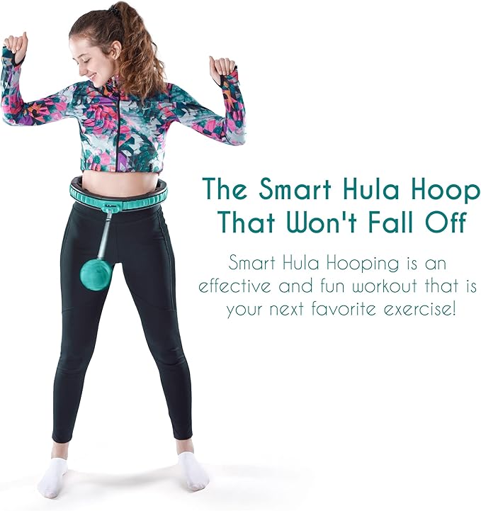 Teal Elite Smart Weighted Hula Hoop for Adults 2 in 1 Abdomen