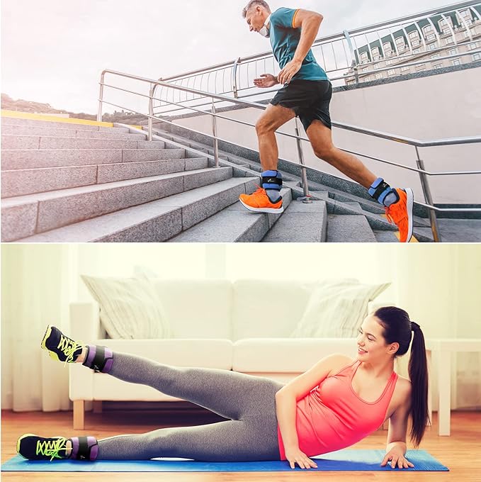 Sportneer Adjustable Ankle Weights for Women and Men：1 1 2 2 3 3 4 4 6 6 7 7 8 8 10 10 lbs
