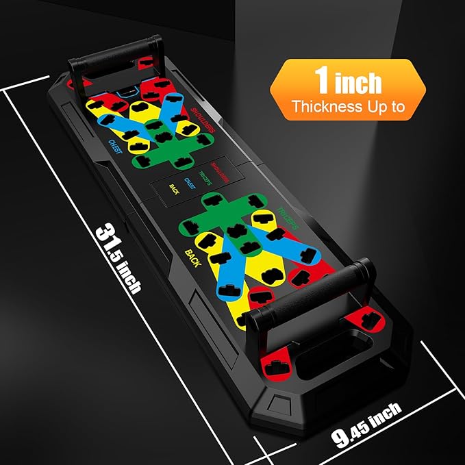 LALAHIGH 25-in-1 4rd Generation Push Up Board - Multi-Functional Foldable Gym System with Resistance Bands, Pilates Bar & Pulleys, Portable Workout Equipment for Men & Women, Chest/Back/Abs Training