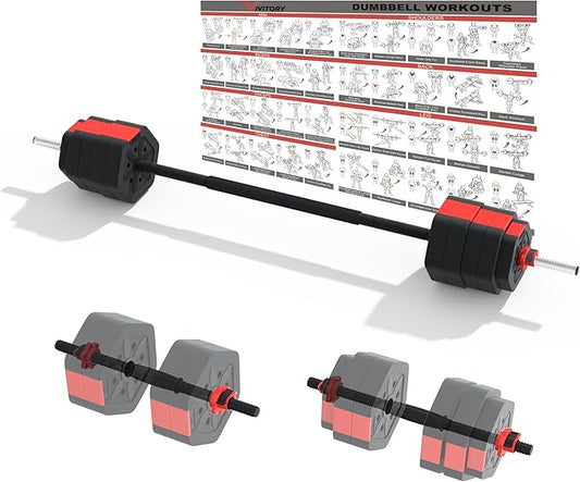 VIVITORY Barbell Weight Set 55/66/88 lb