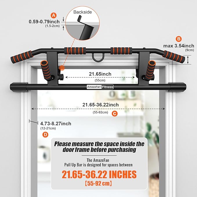 AmazeFan Pull Up Bar Doorway with Ergonomic Grip 2024 Upgrade