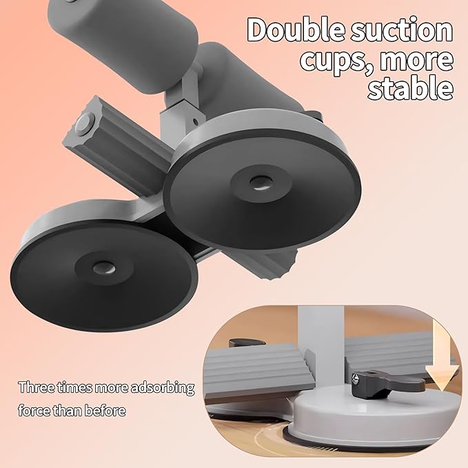 Sit Up Bar Foot Holder Heigh Adjustable - Sit Up Assistance Device with 2 Strong Suction Cups - Essential Ab Workouts & Core Exercise Equipment for Home Workouts