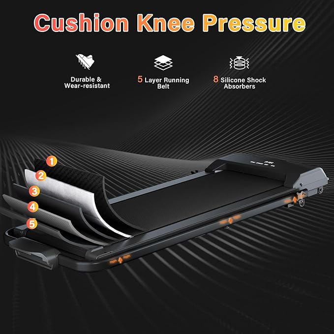 Treadmill with Incline, Walking Pad Foldable Treadmills for Home with 2.5HP, Speed 6.2-7.6MPH Walking Pad with Handle Bar, Remote Control and LED Display