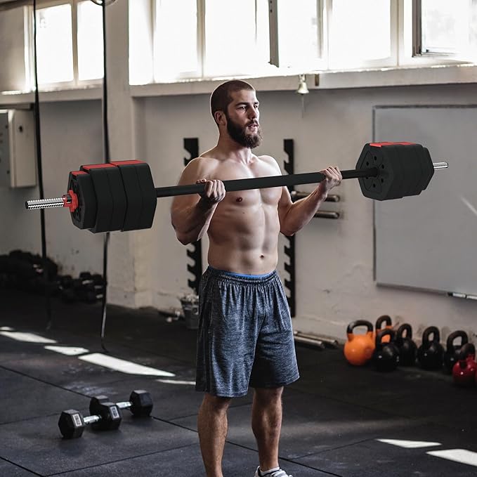 VIVITORY Barbell Weight Set 55/66/88 lb