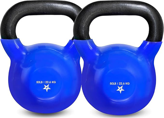 Yes4All 5-65lbs Kettlebells Vinyl Coated Cast Iron