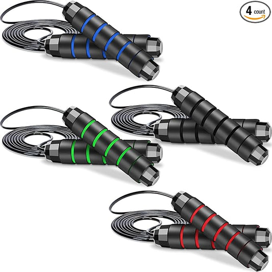 4 Pcs Jump Rope Adjustable Workout Skipping Rope