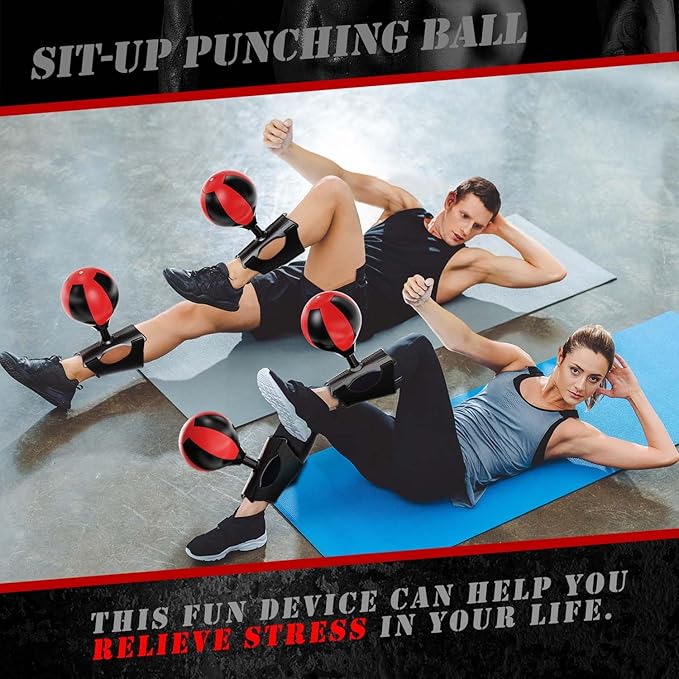 Sit Up Boxing Balls, Speed Punching Bag, Solid Ab and Arm Workout Equipment for Your Home, More Exercise Fun Than an Ab Machine or Ab Roller, Get Abdominal Gym Equipment Right in Your Home (2 Pack)
